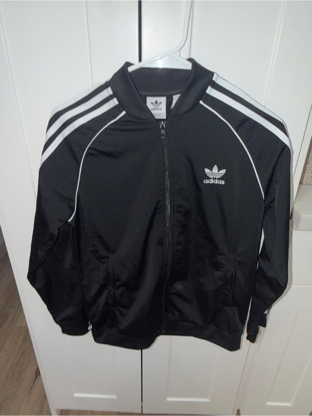 adidas Black Jacket with White Trefoil Detail